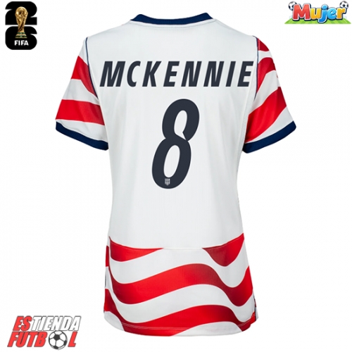 Estados Unidos Weston McKennie #8 Primera Equipación Mujer Mundial 2026 Manga Corta